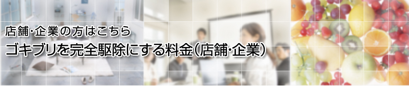 店舗・企業の方はこちら ゴキブリを完全駆除にする料金（店舗・企業）